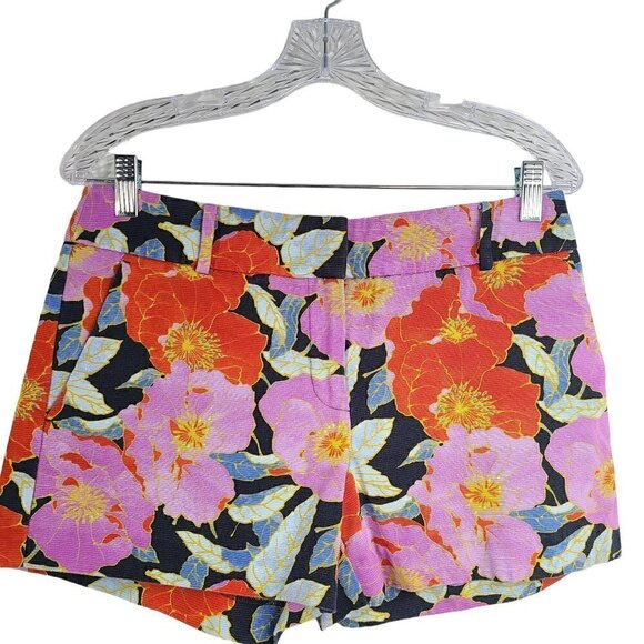 LOFT The Riviera Red Orange Purple Cotton Shorts Size 2 - Picture 1 of 7